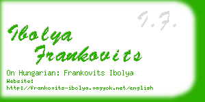 ibolya frankovits business card